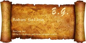 Bakos Galina névjegykártya